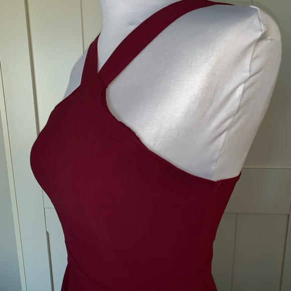 LULUS Forevermore Skater dress sz XS in burgundy - Picture 7 of 8